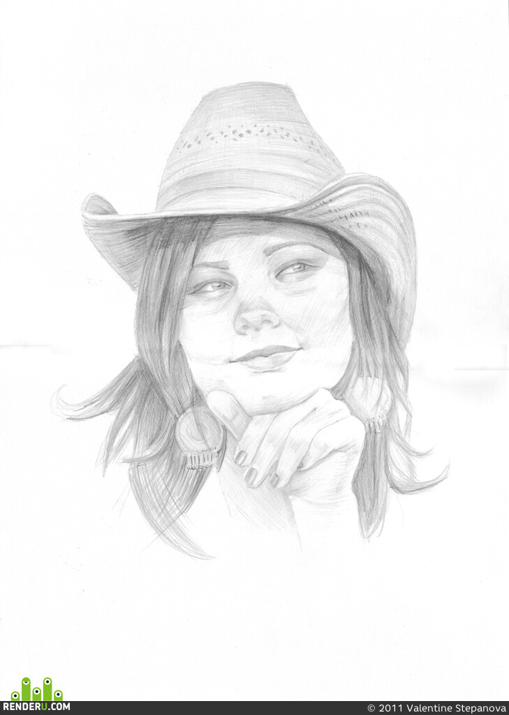 Mermaid. portrait of a girl in a hat