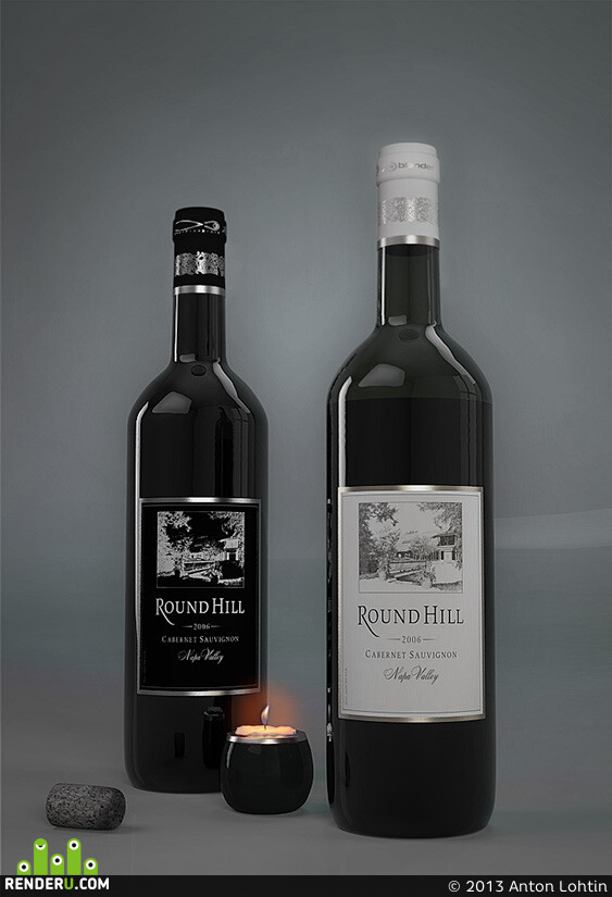 s14adow. Bottels of Wine