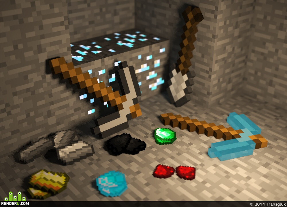 Transgluk. Minecraft art."Mine"