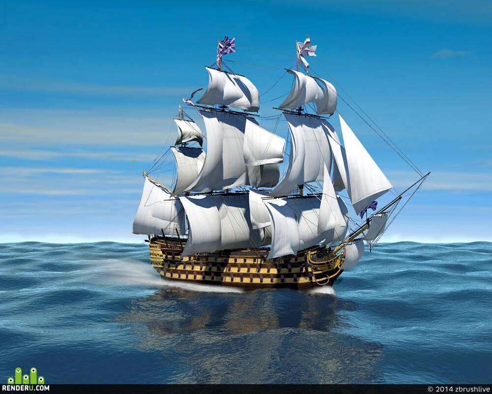 zbrushlive. Sailing ship 