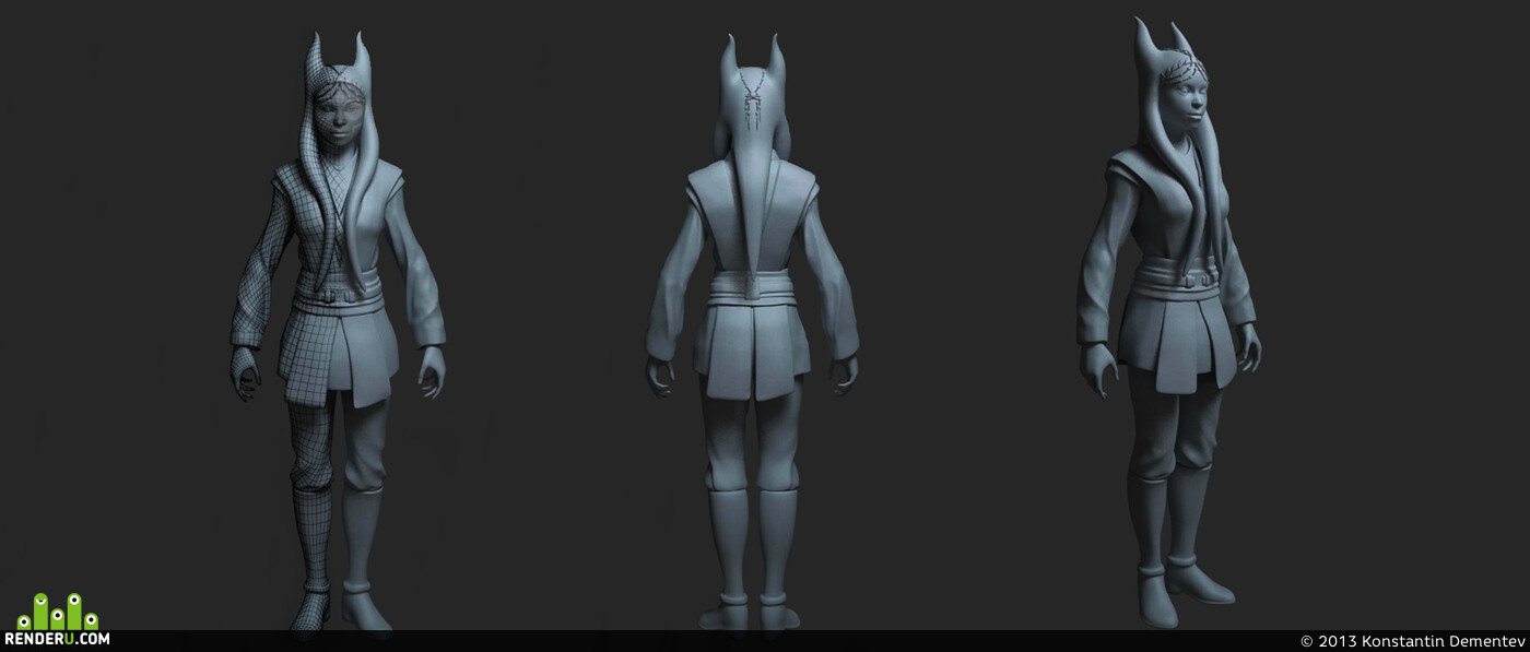 3Deshnik*. 3D character models Jedi race Togruta