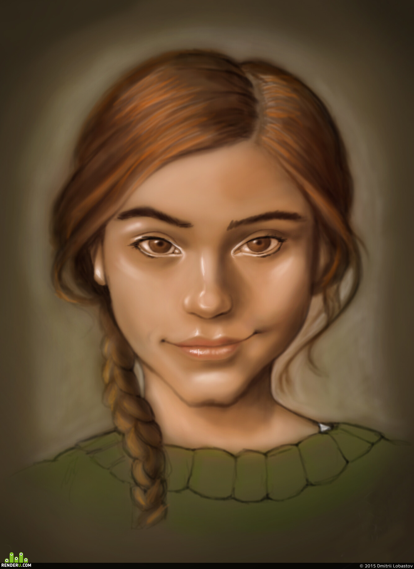 CGhobo. portrait of redhead girl