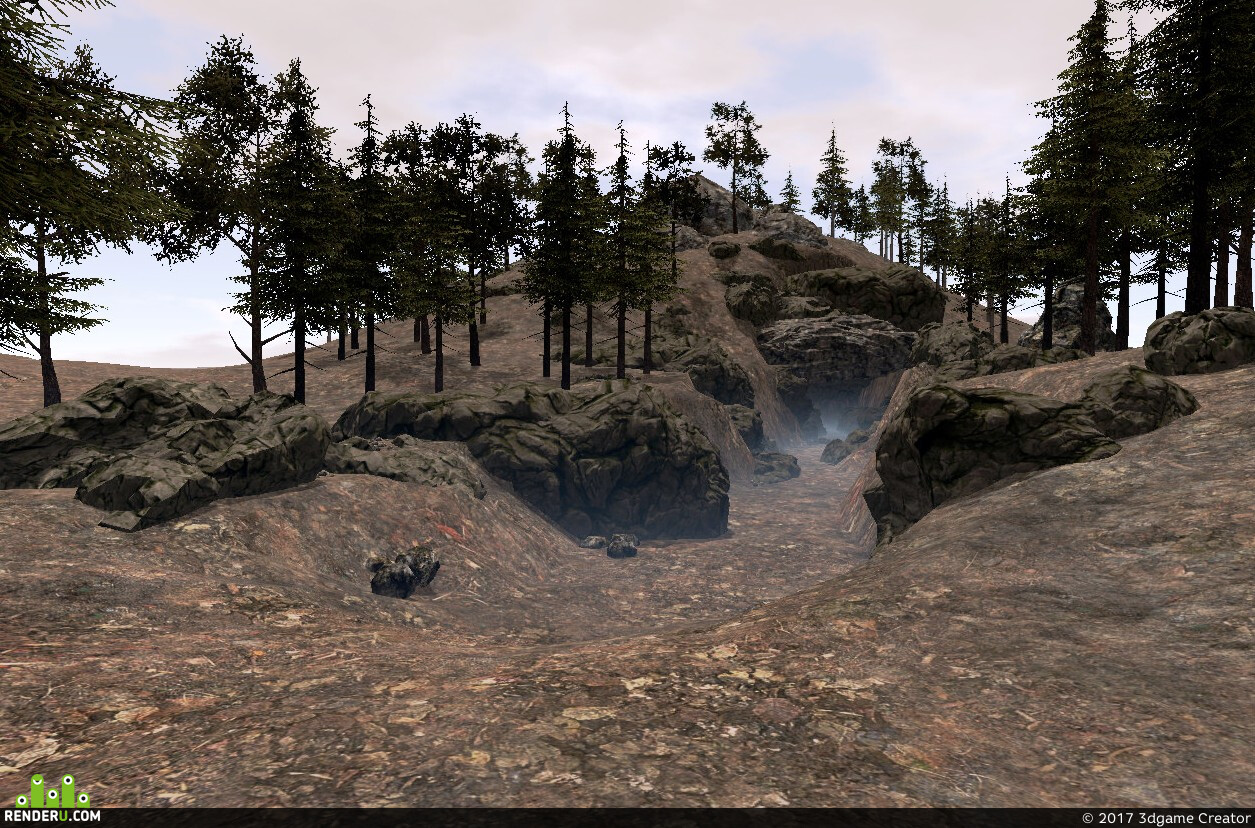3dgame Creator.  Entrance to the cave