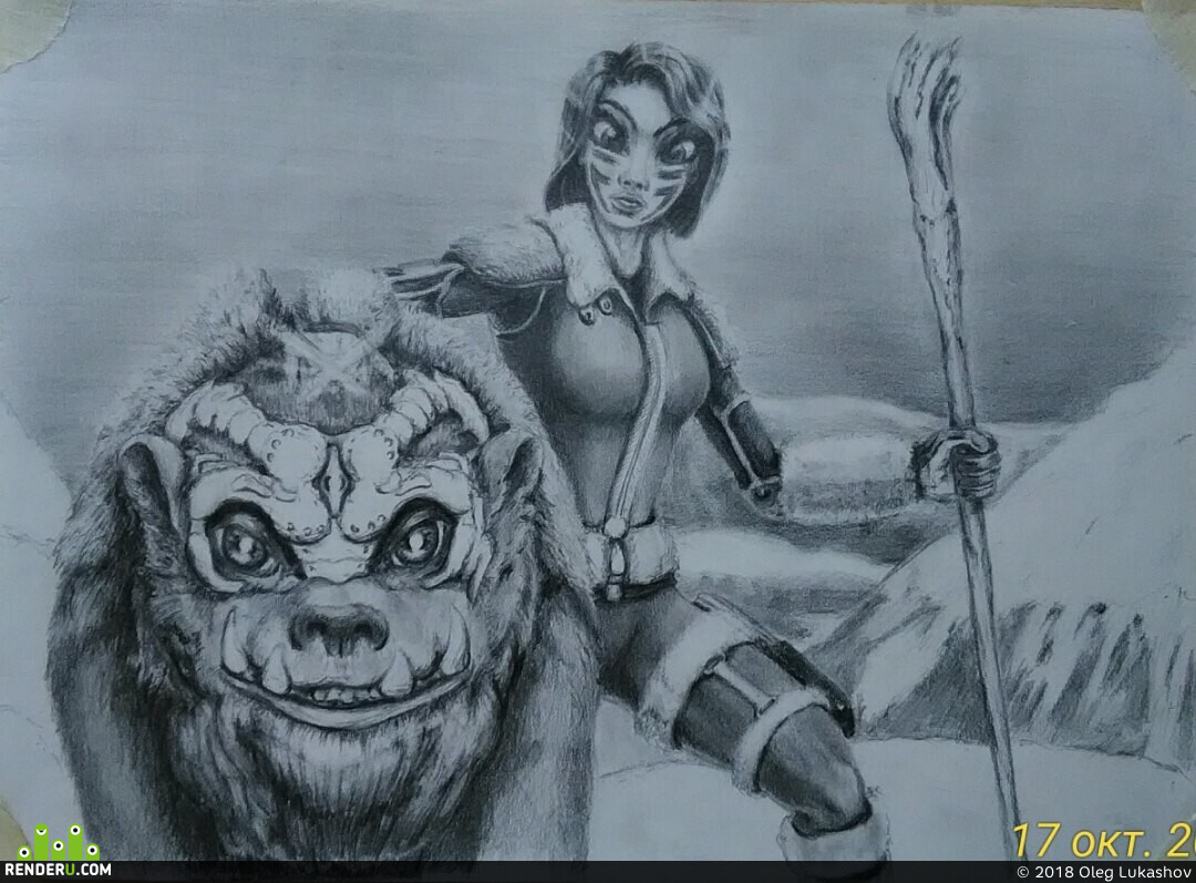 OlegLuka. Sketch "On snowy peaks."