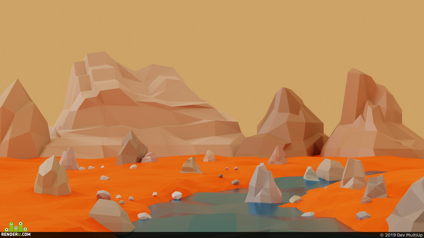 Dev MultiUp. Low Poly Rock