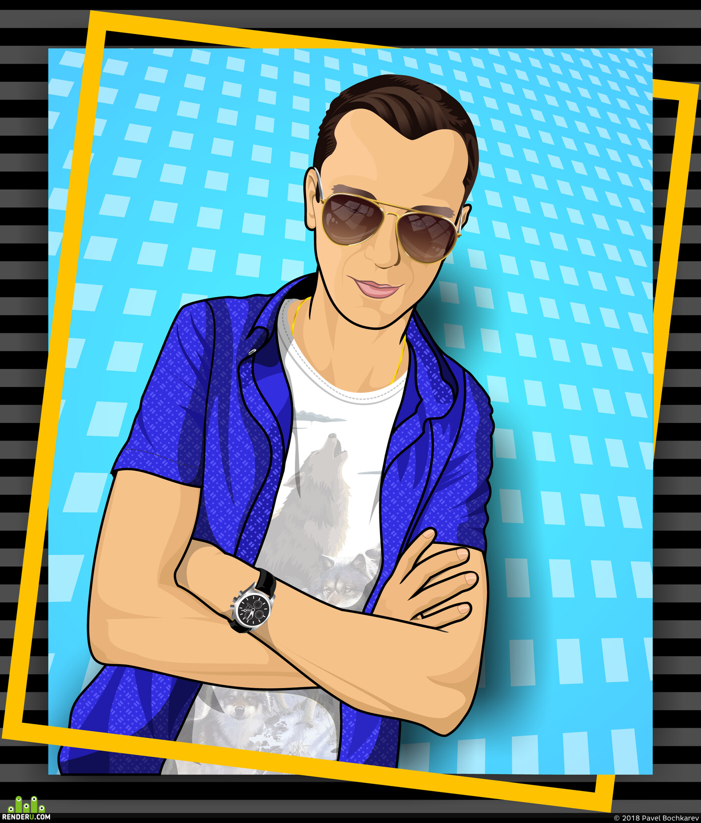 Pavel Bochkarev. Vector portrait — Pasha