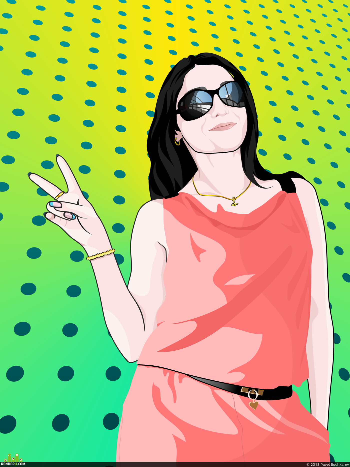 Pavel Bochkarev. Vector portrait — Marina