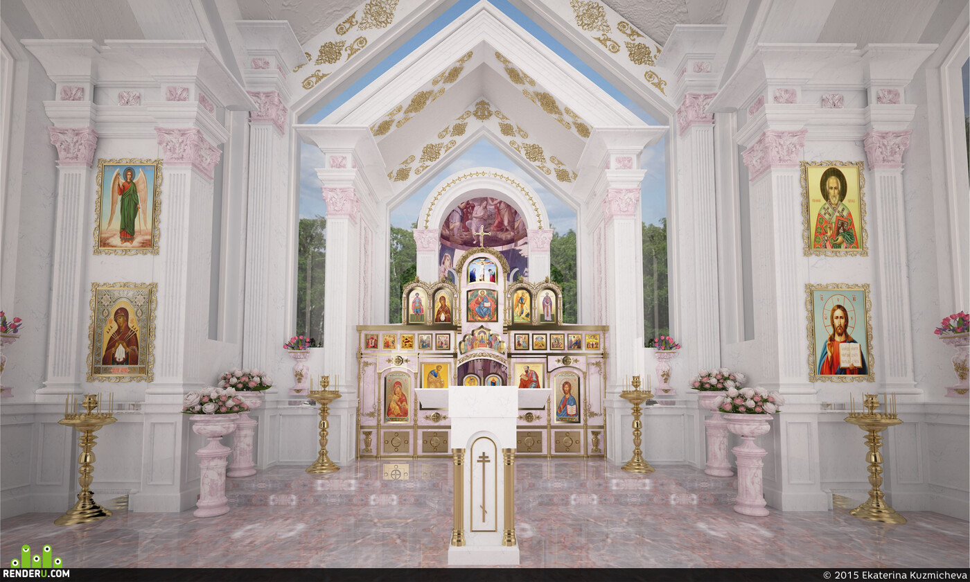 Ekaterina Kuzmicheva. Church interior