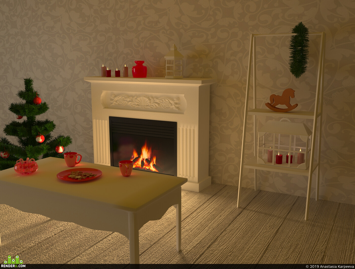 Anastasia Karpeeva. living room for the new year