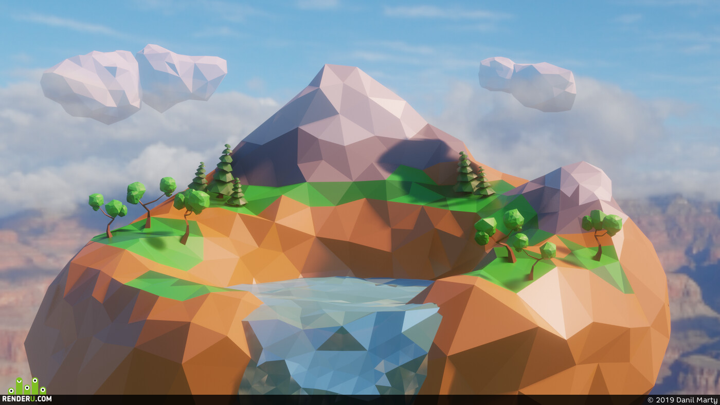 Danil Marty. Low poly Island