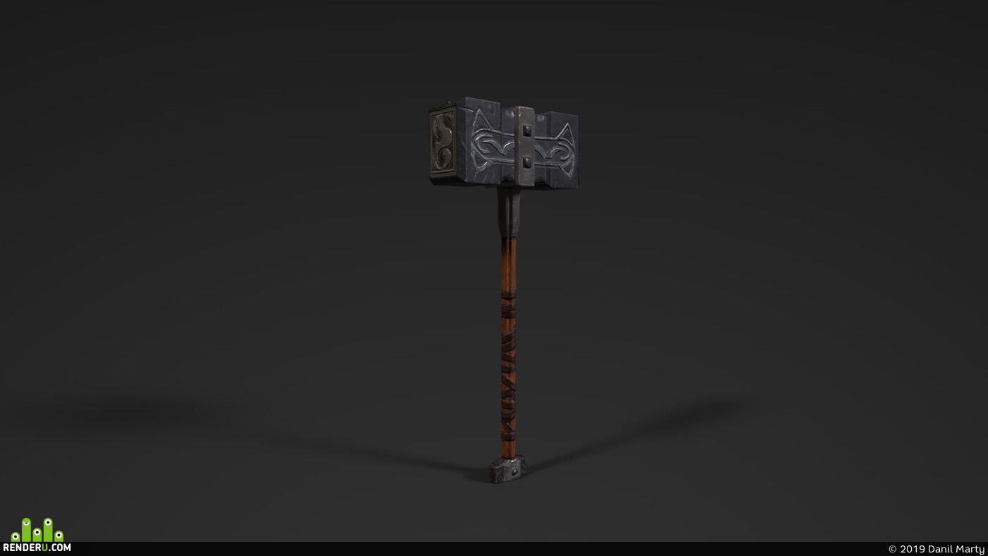 Danil Marty. Stylized stone hammer