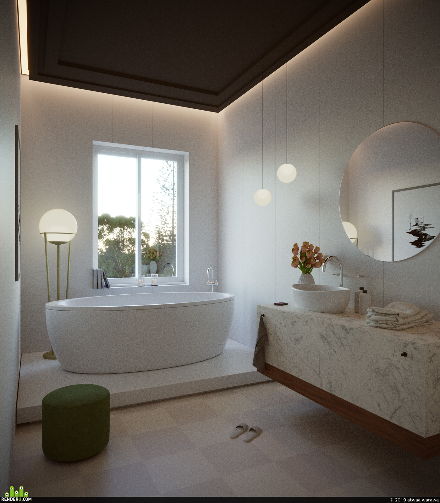 atwaa warawa. Minimalist bathroom