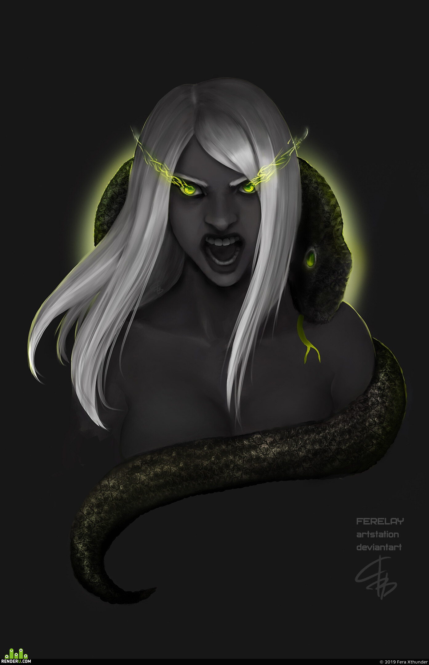 FerelayXthunder. Woman with snake \practice