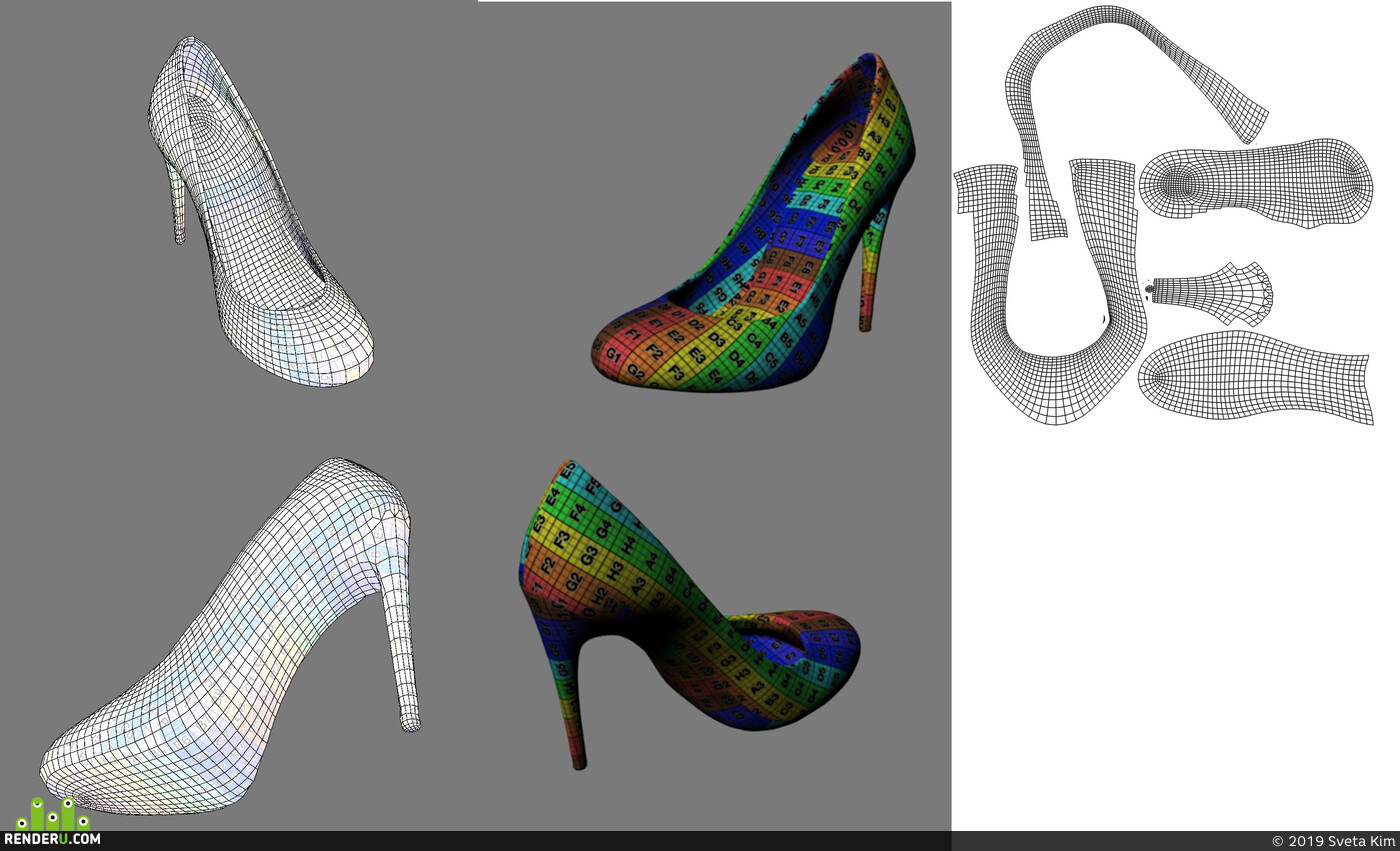 Sveta222. Shoe (retopology)