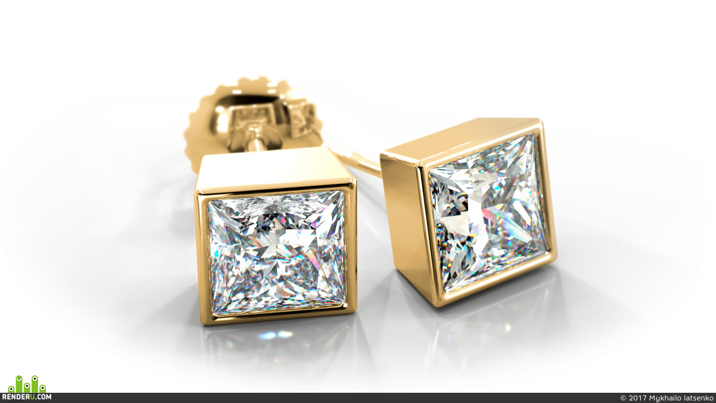Mykhailo Iatsenko. Jewelry visualizations on white background