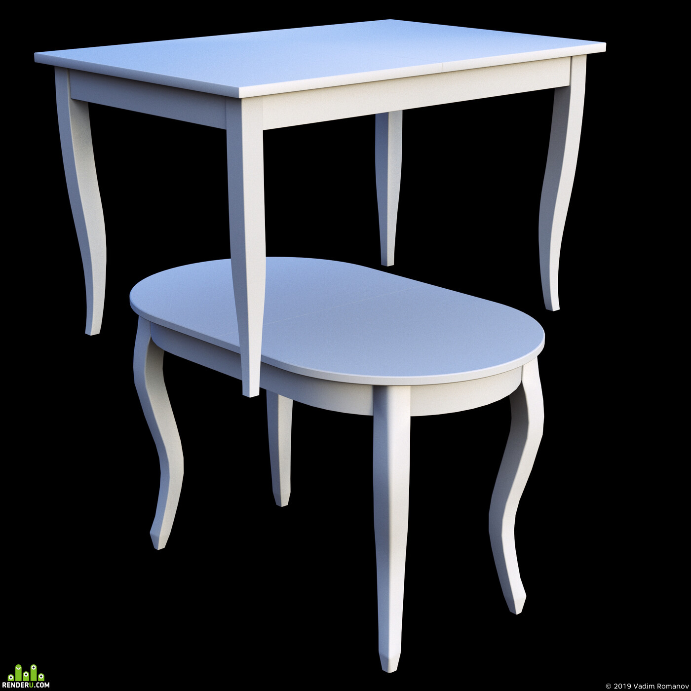 Vadim Romanov. Tables "Capri" and "Marseille-OM", factory "Orymex".