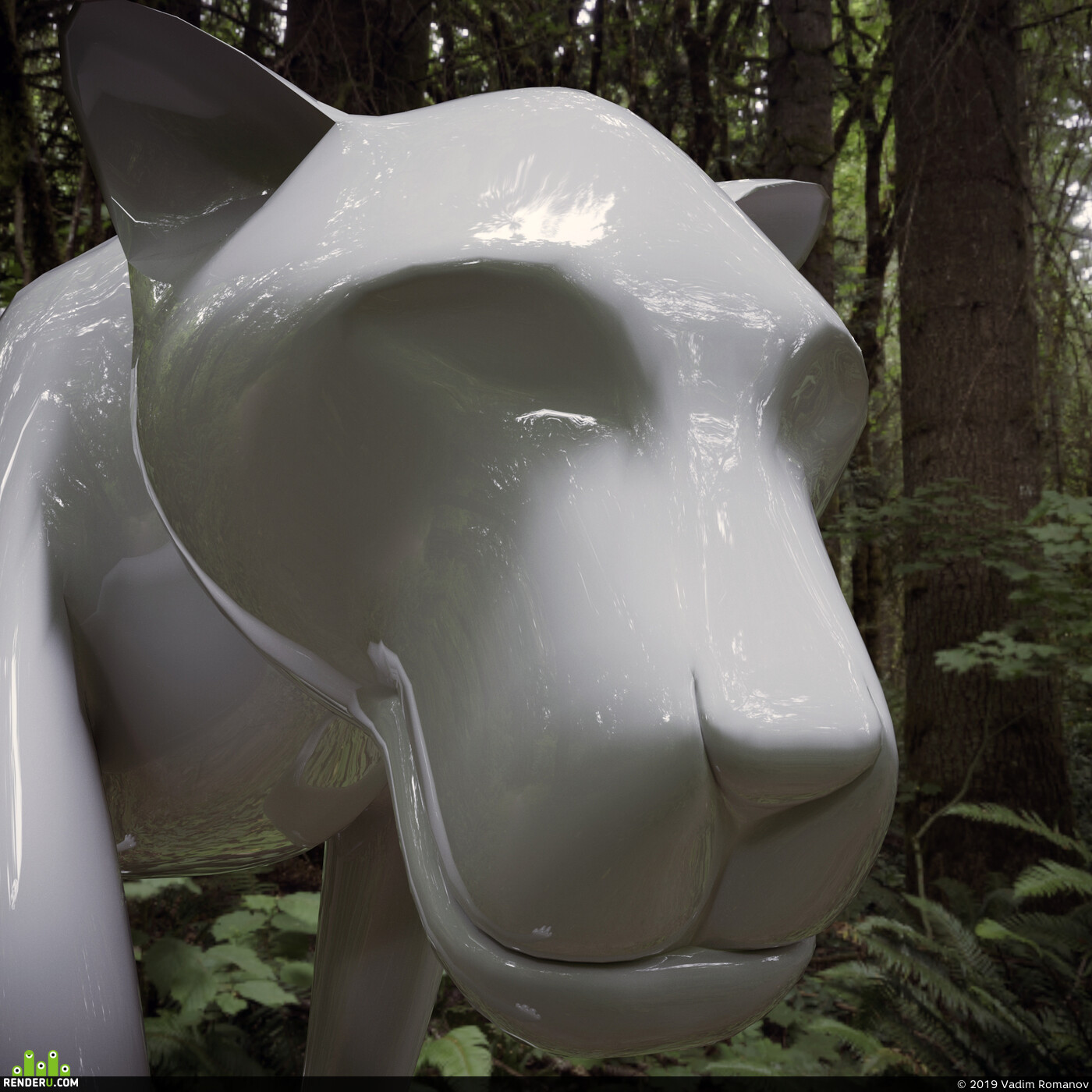 Vadim Romanov. Simulation of an animal (tigress).