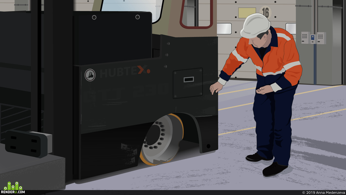 Anna Medenzeva (Tamehevari). safety when driving a loader