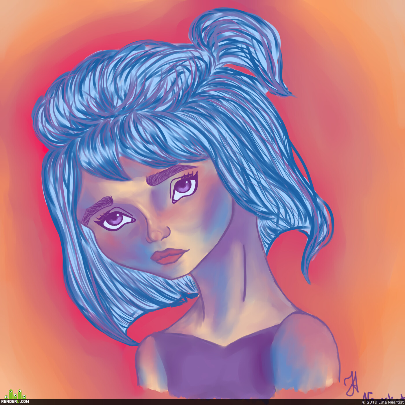 Lina Neartist. Colorful girl
