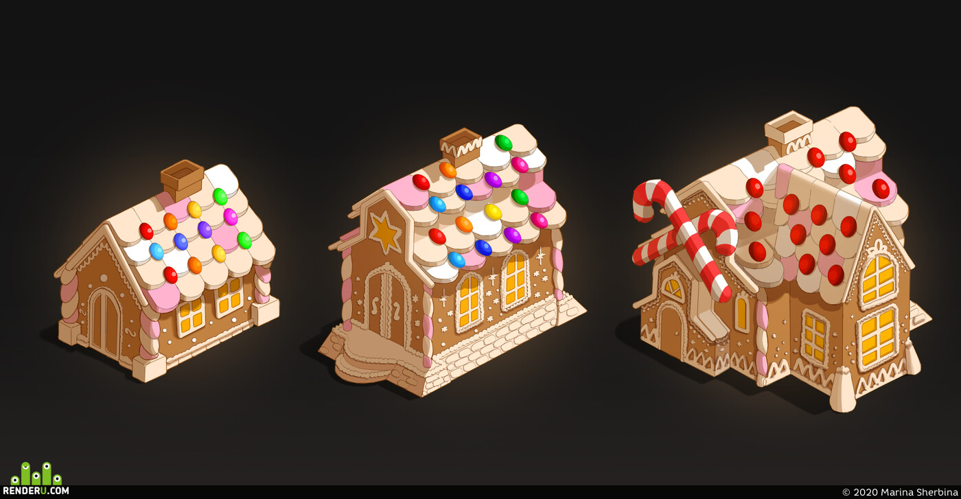 Marina Sherbina. Gingerbread houses