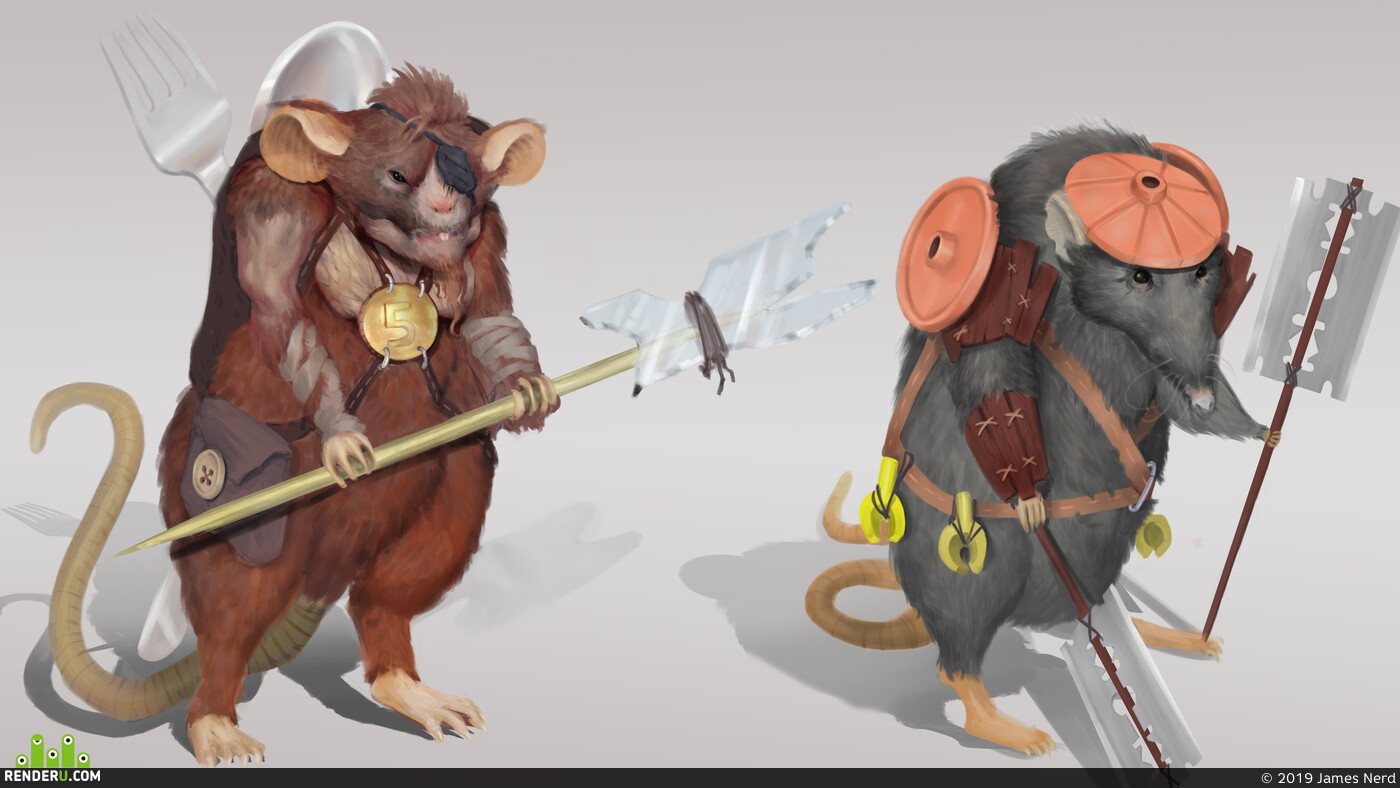 James Nerd. Mouse warrior sketch