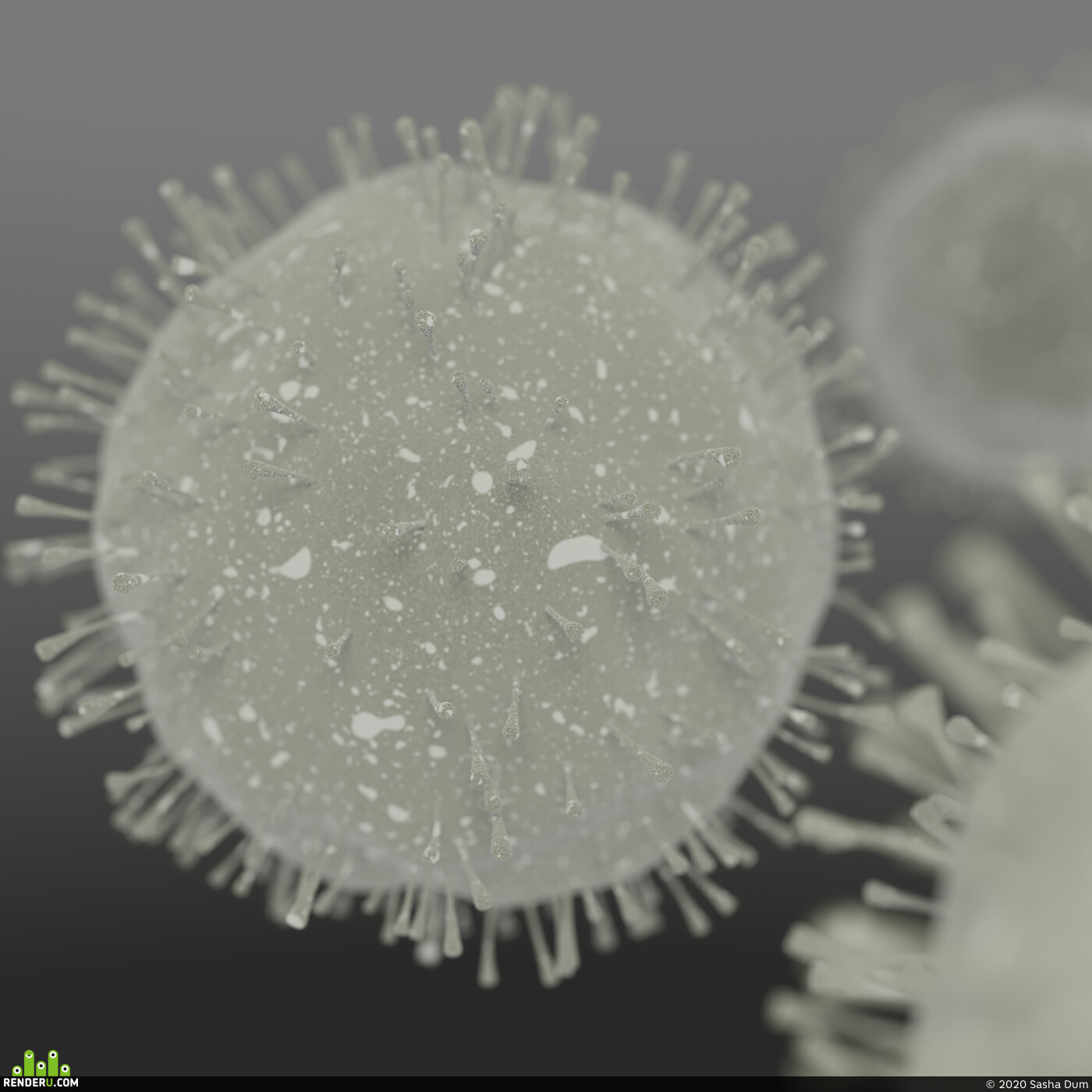 Sasha Dum. Coronavirus in Corona Render