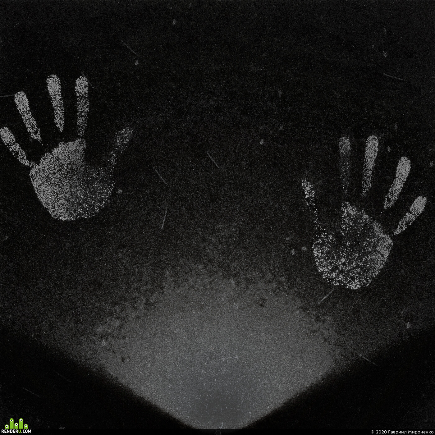 Гавриил Мироненко. palm prints on glass