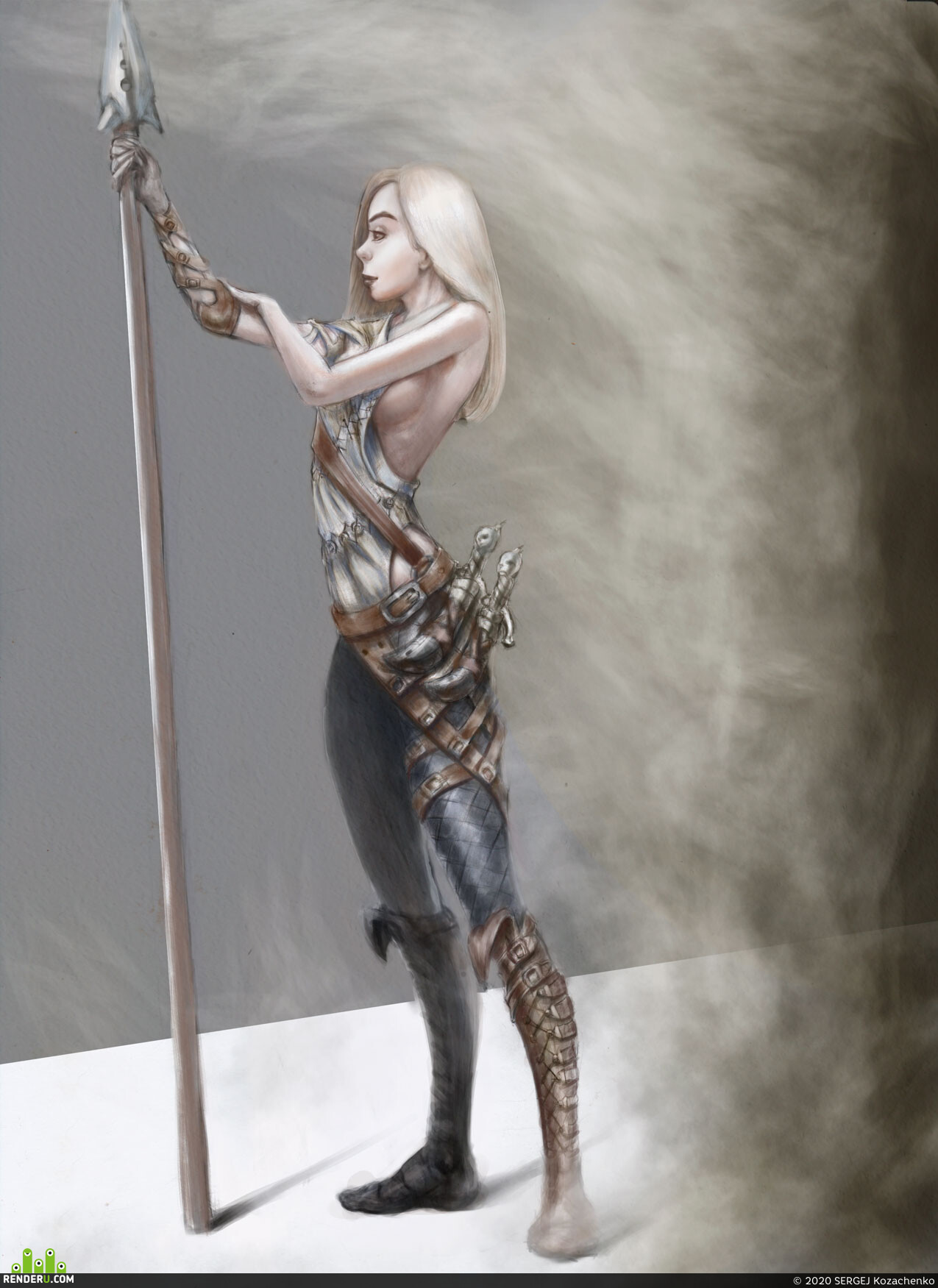ГGadzik. Girl with a spear