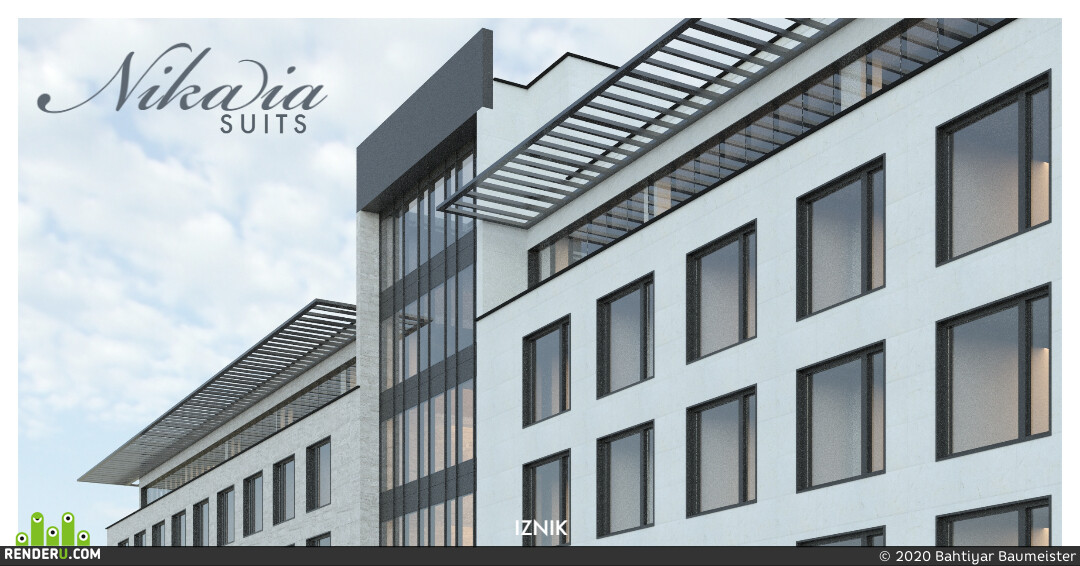 Bahtiyar Baumeister (Allanur). "Nikaia suits" hotel facade concept