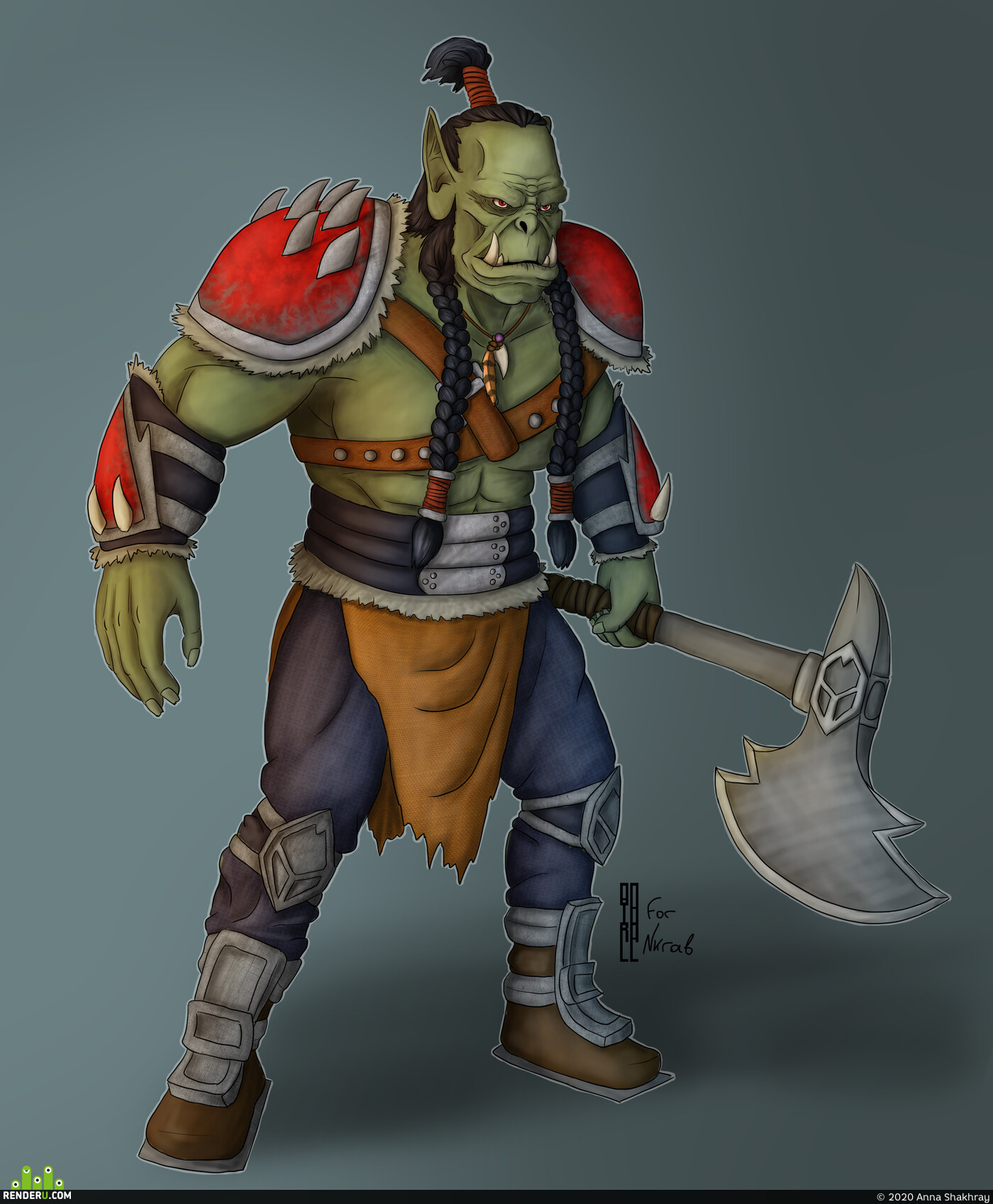 Anna Shakhray. Character Design - Orc Warrior