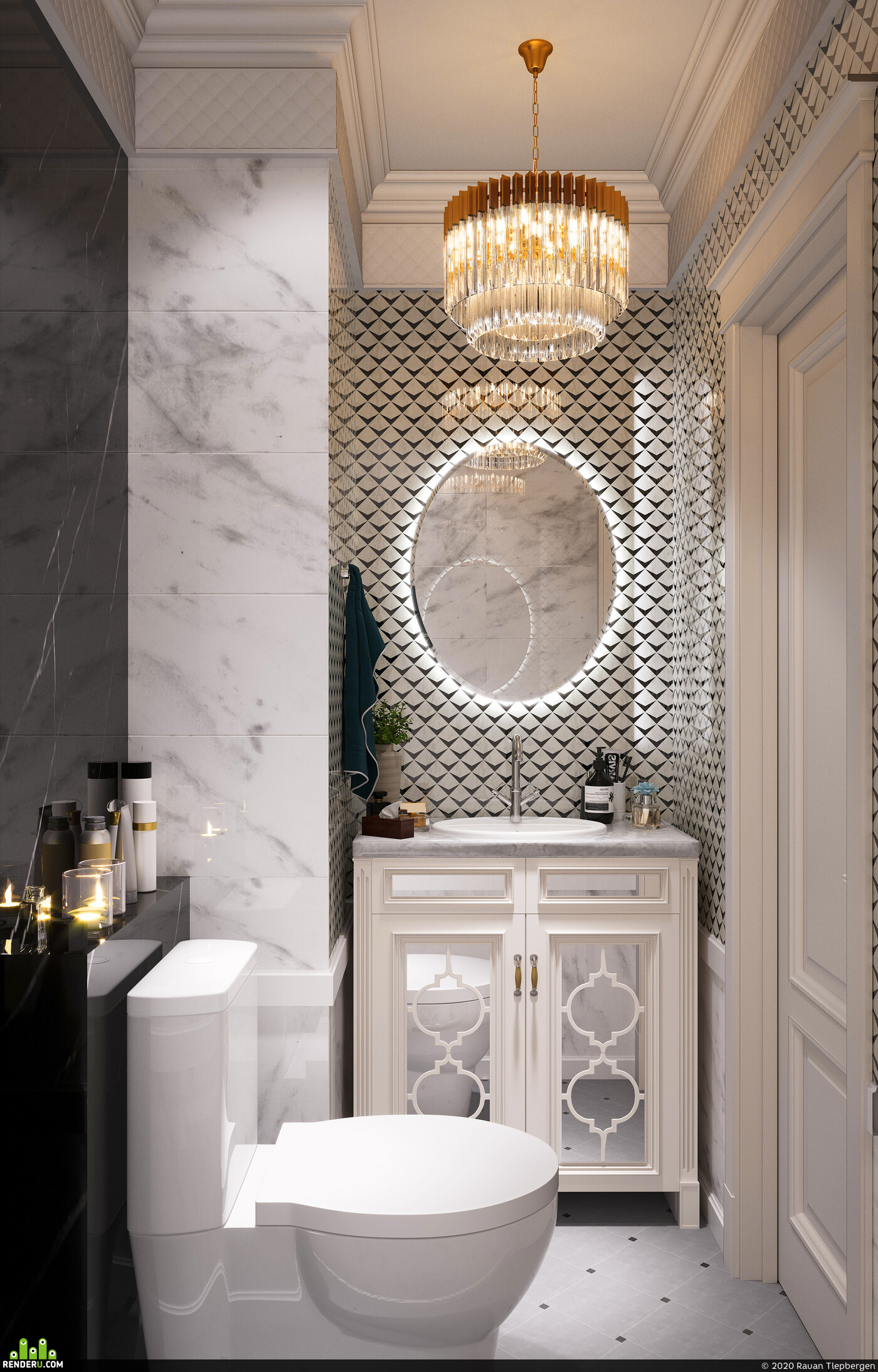 Rauan Tlepbergen (Fantik). Bathroom interior for guests