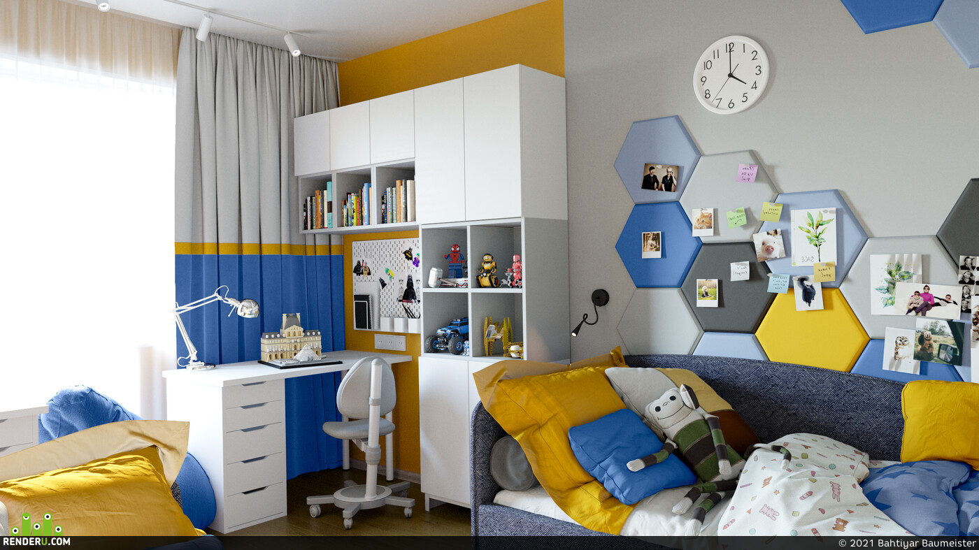 Bahtiyar Baumeister (Allanur). A CHILDREN'S ROOM FOR TWO BOYS