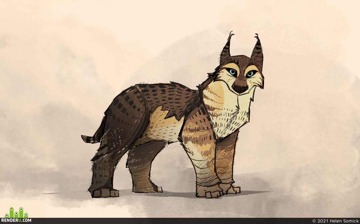 Helen Somick. Stylized lynx