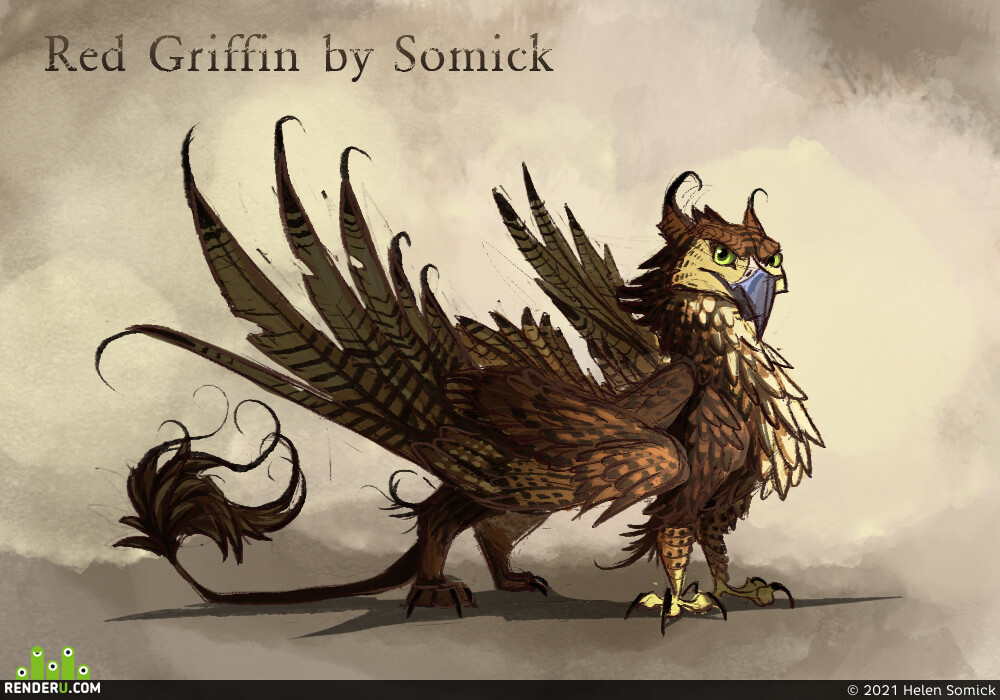 Helen Somick. Stylized griffin