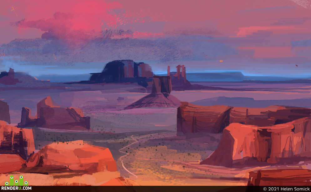 Helen Somick. Red canyon