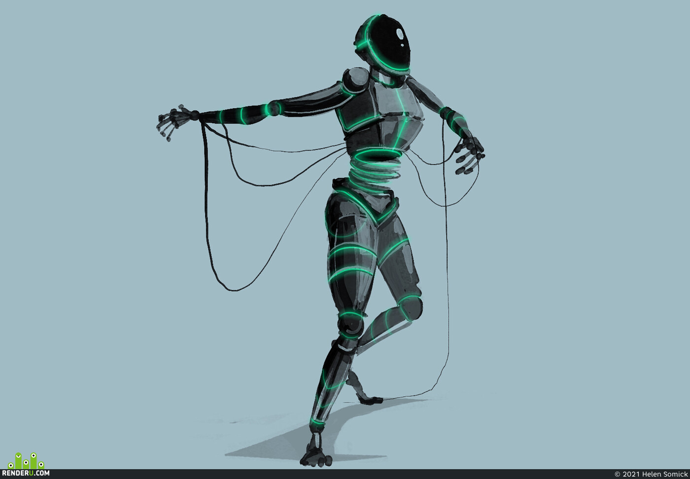 Helen Somick. Black robot