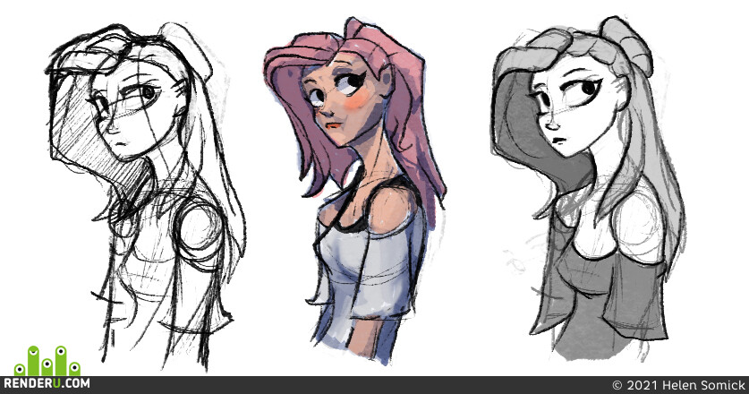 Helen Somick. Stylized girl