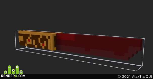 AiaxTia QUI. Voxel knife in 3 styles