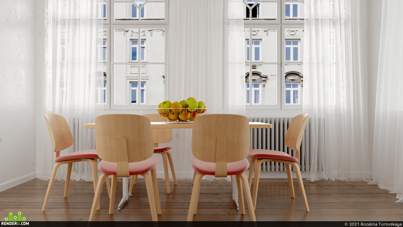 Rozalina. Interior of room in Poland