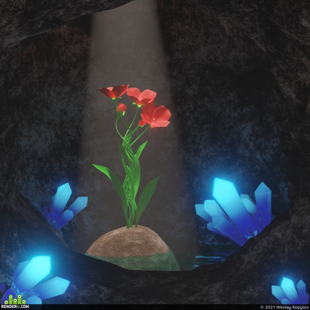 Nikolay Kopylov. Flowers in the cave