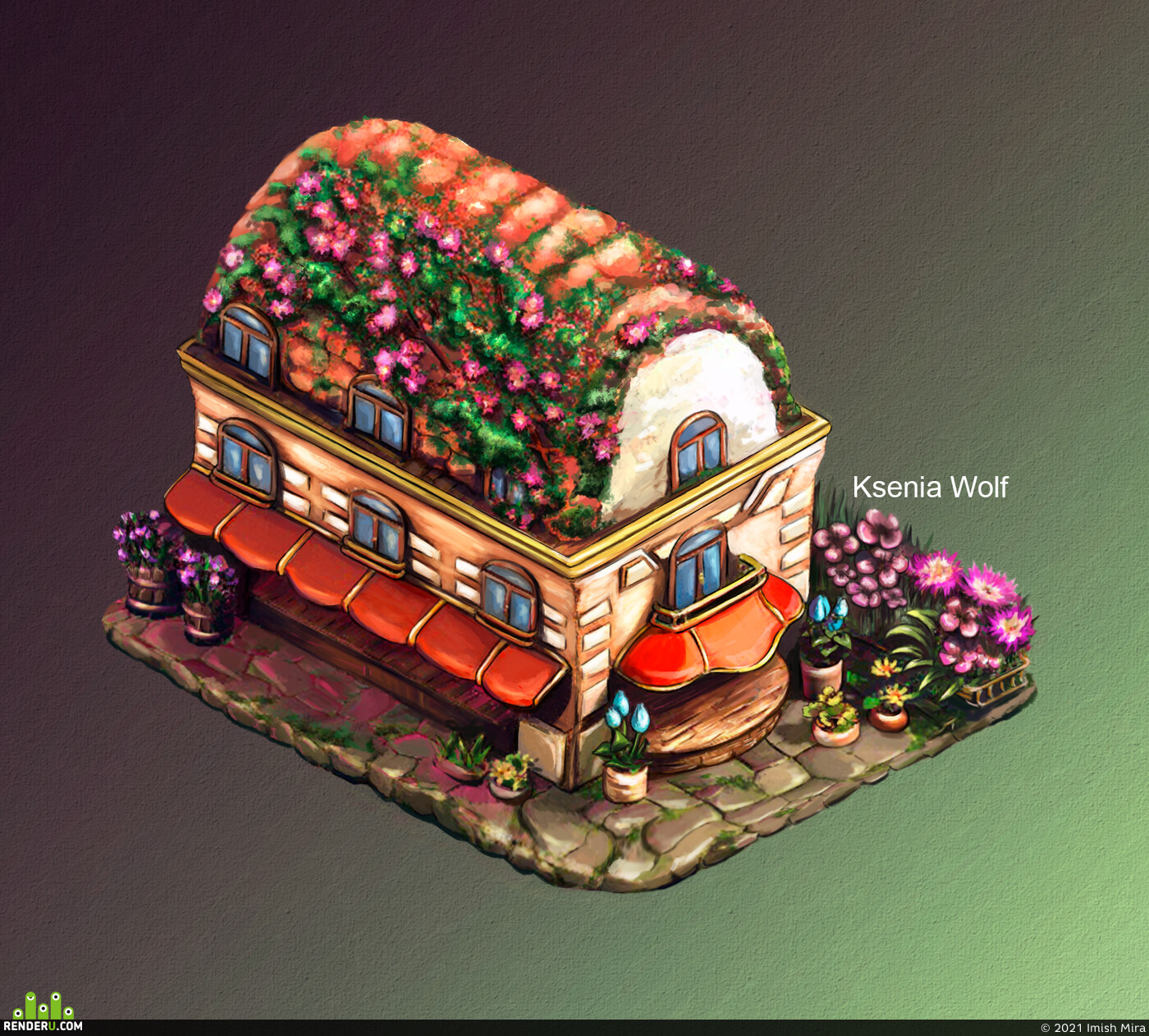 Imish Mira. Flower shop. Isometric