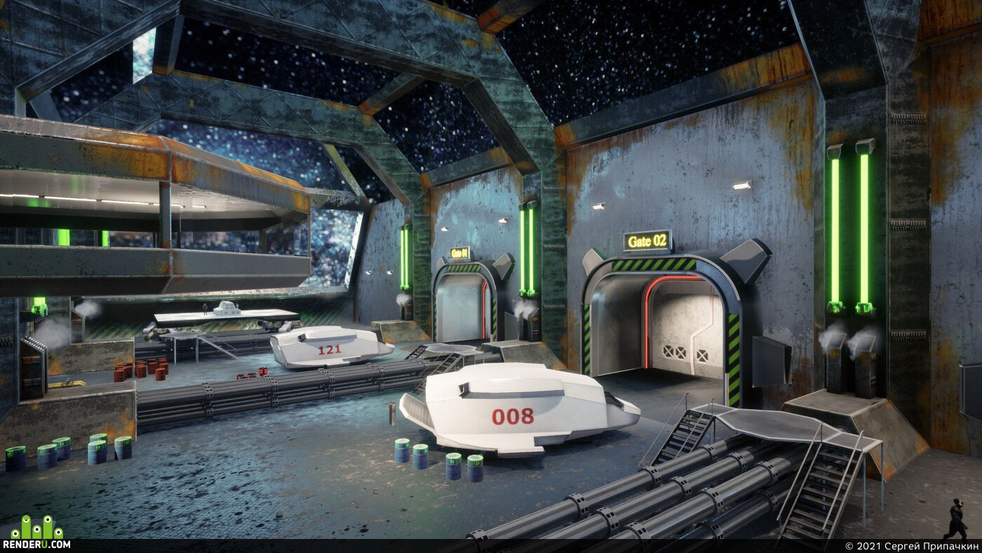Сергей Припачкин. Old spaceship garage