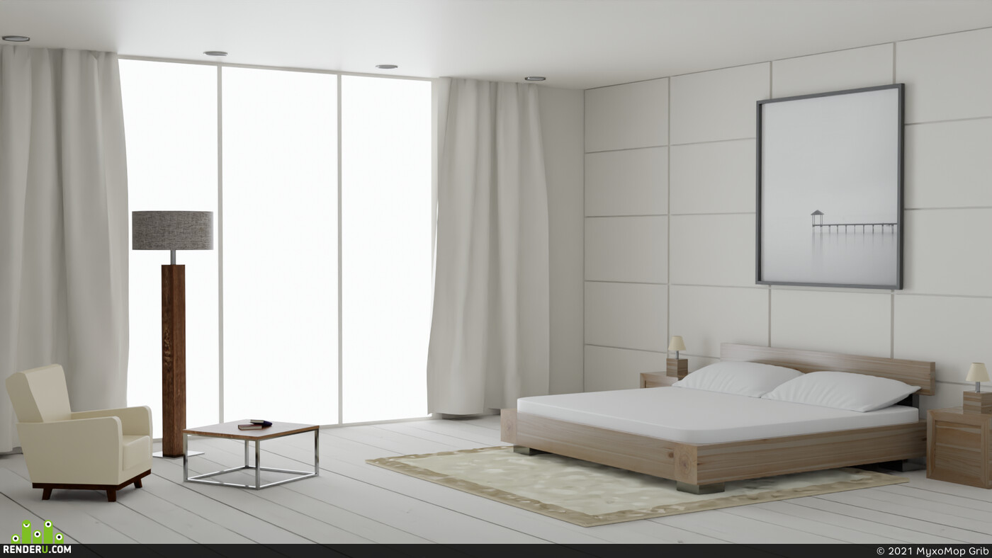 MyxoMop Grib. Minimalistic room interior