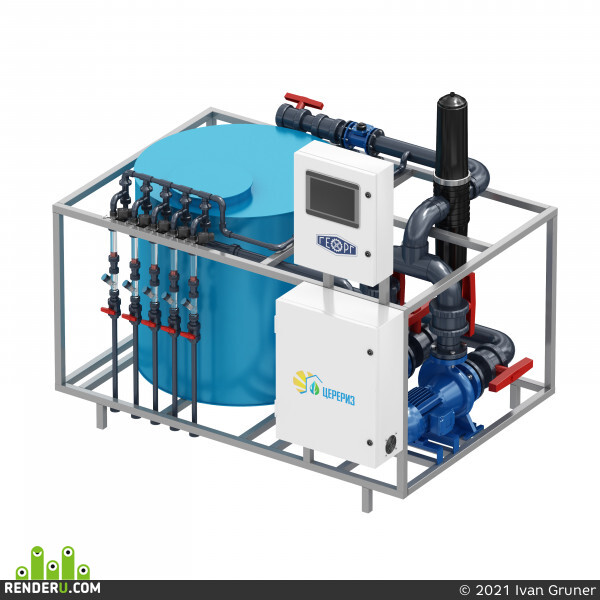 Ivan Gruner (Gruno). 3d model of industrial equipment for greenghouse