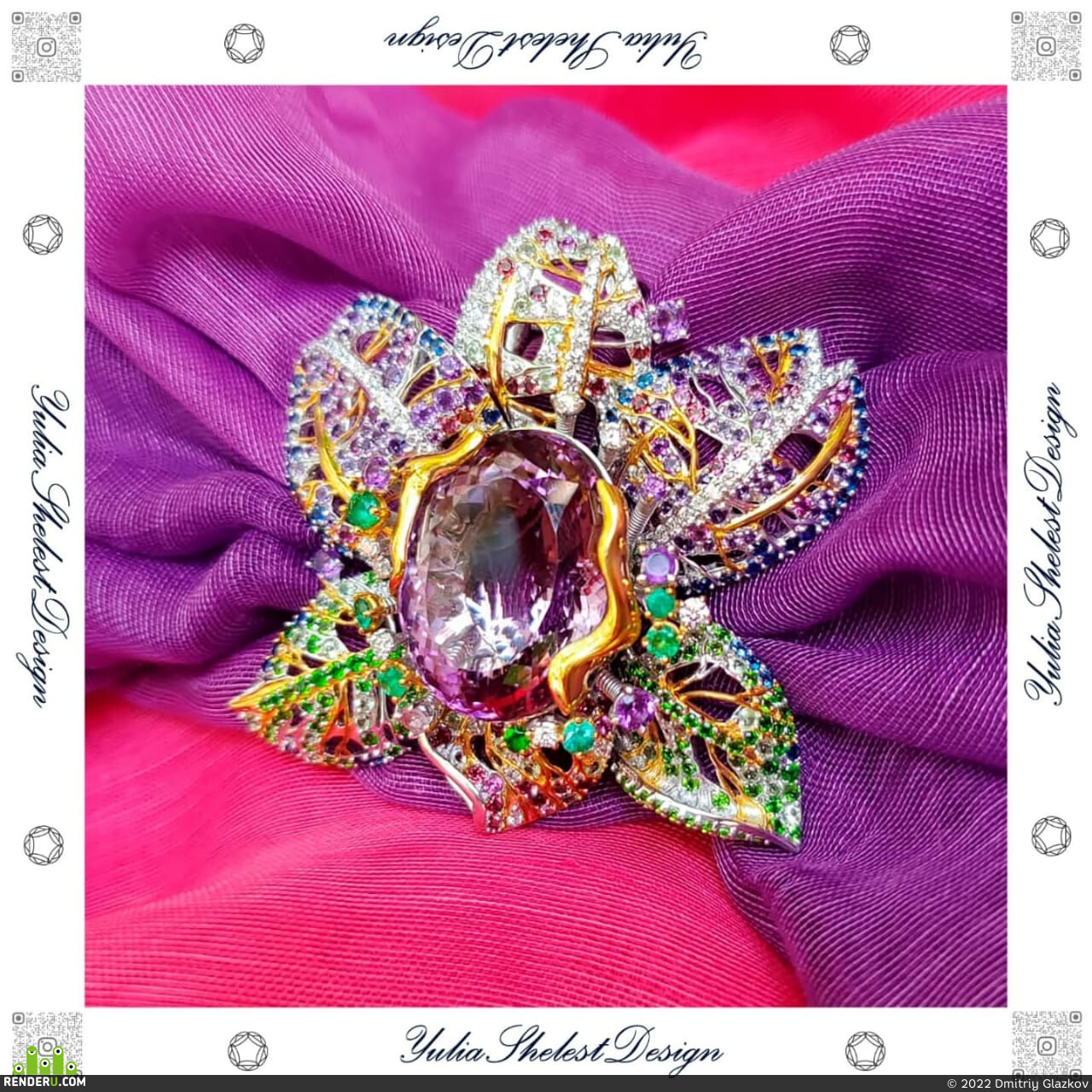 Dmitriy Glazkov. Brooch Orchid
