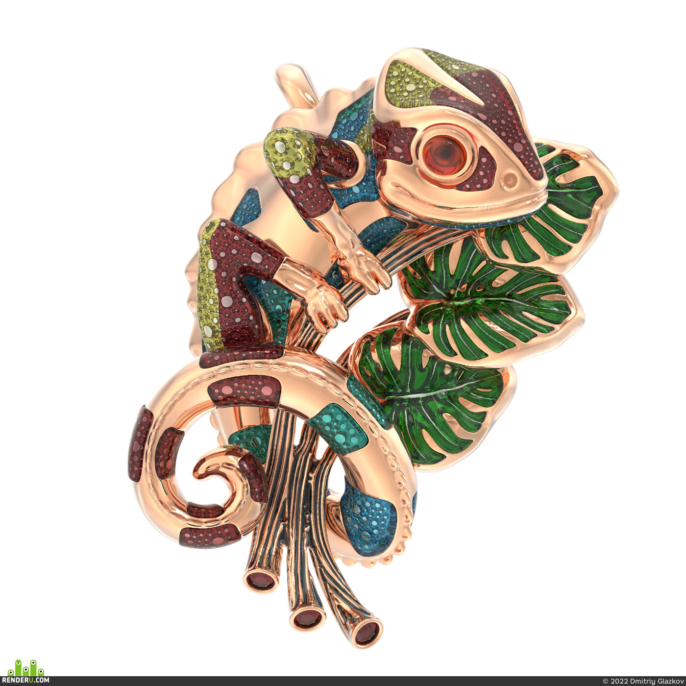 Dmitriy Glazkov. Chameleon pendant