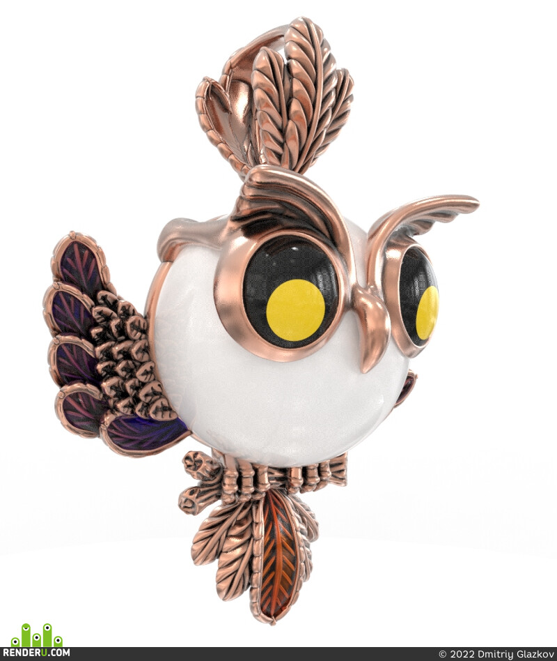 Dmitriy Glazkov. Owl pendant