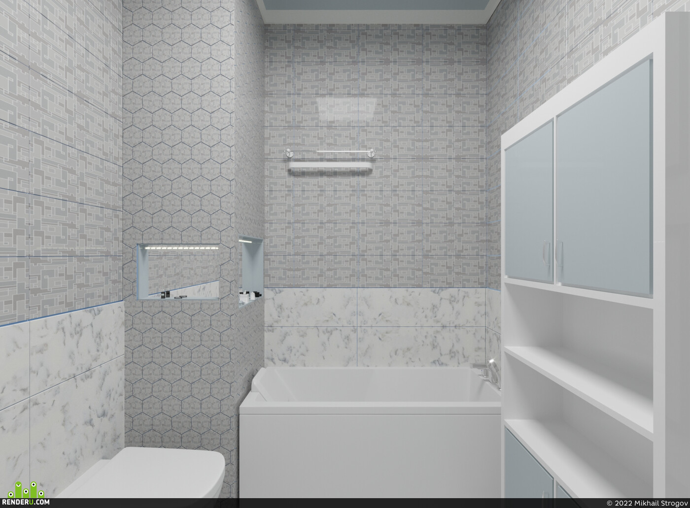 Mikhail Strogov. 3D visualization of the bathroom