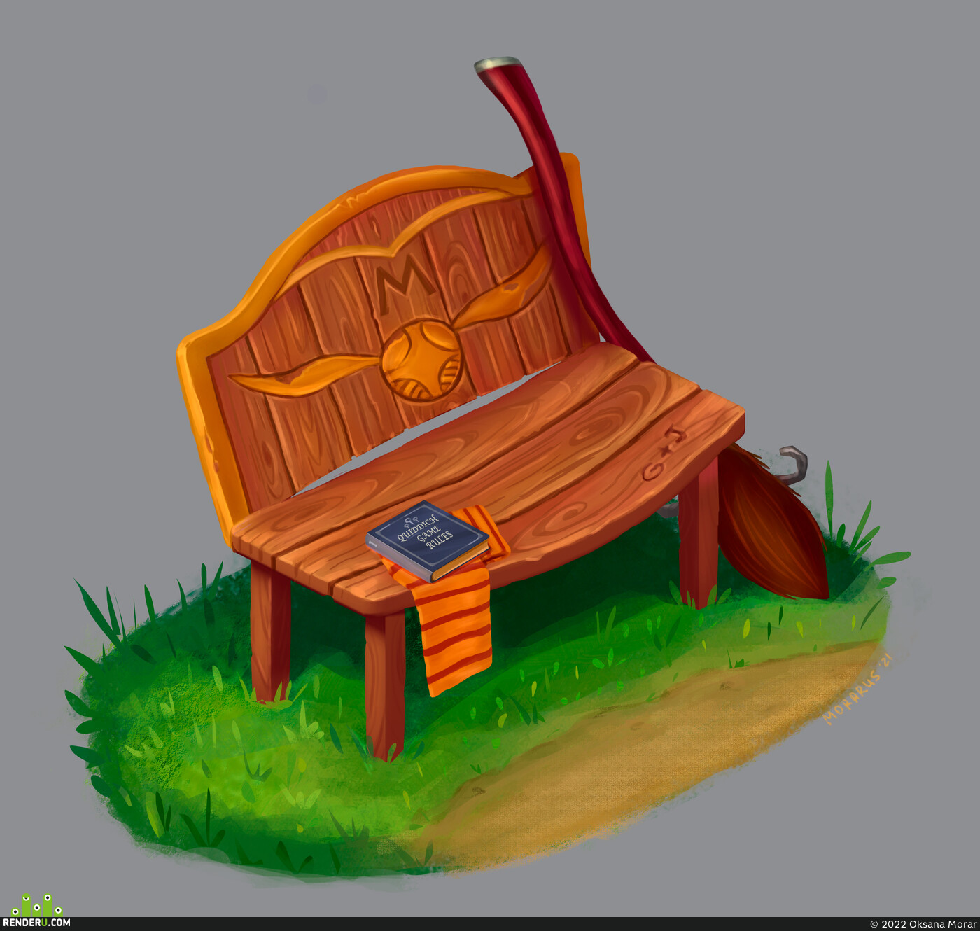 Oksana Morar. Quiddich bench