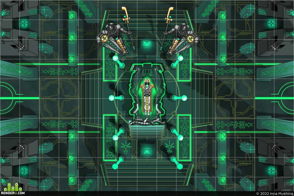 Inna Mukhina. The tomb of the last Necron King. 15х10inch